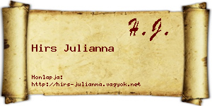 Hirs Julianna névjegykártya
