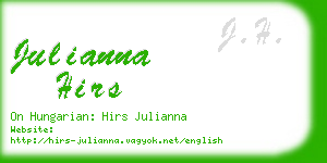 julianna hirs business card